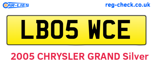 LB05WCE are the vehicle registration plates.