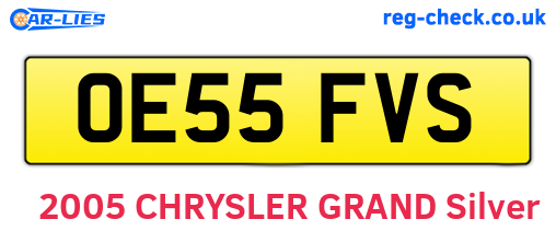 OE55FVS are the vehicle registration plates.