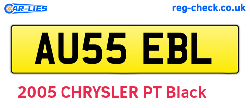 AU55EBL are the vehicle registration plates.