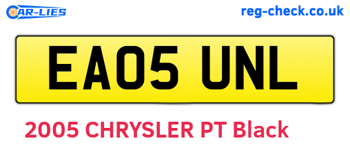 EA05UNL are the vehicle registration plates.