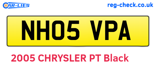 NH05VPA are the vehicle registration plates.