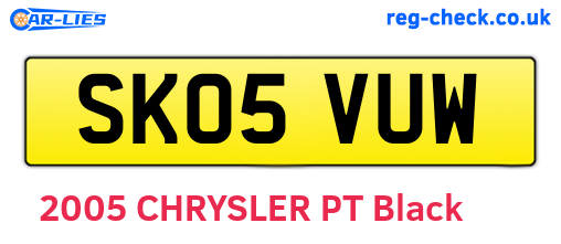SK05VUW are the vehicle registration plates.