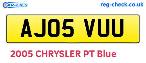 AJ05VUU are the vehicle registration plates.