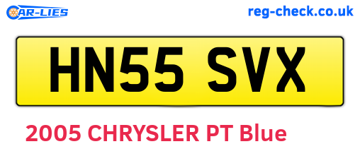 HN55SVX are the vehicle registration plates.