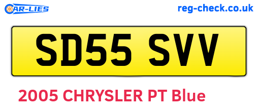 SD55SVV are the vehicle registration plates.