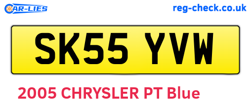 SK55YVW are the vehicle registration plates.
