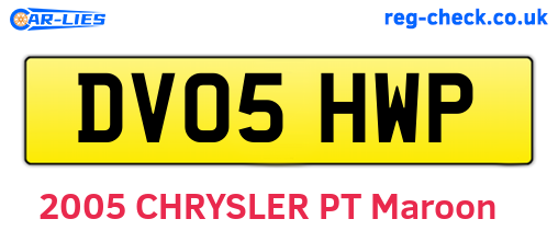 DV05HWP are the vehicle registration plates.
