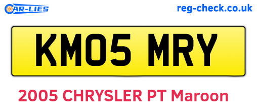 KM05MRY are the vehicle registration plates.