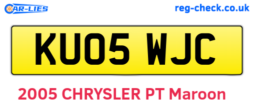 KU05WJC are the vehicle registration plates.