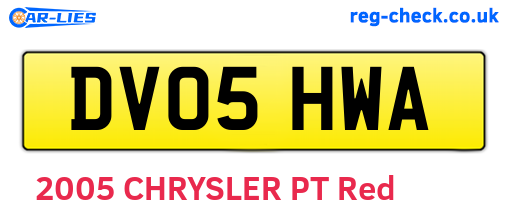 DV05HWA are the vehicle registration plates.
