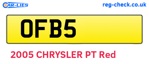 OFB5 are the vehicle registration plates.