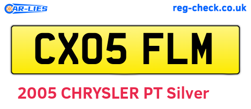 CX05FLM are the vehicle registration plates.
