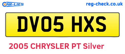 DV05HXS are the vehicle registration plates.