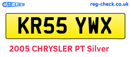 KR55YWX are the vehicle registration plates.