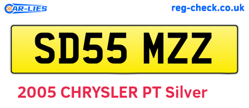 SD55MZZ are the vehicle registration plates.