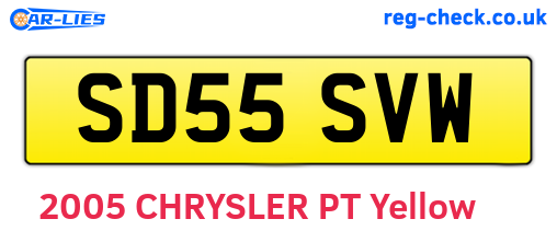 SD55SVW are the vehicle registration plates.