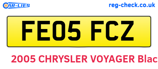 FE05FCZ are the vehicle registration plates.