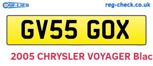 GV55GOX are the vehicle registration plates.
