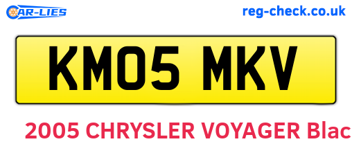 KM05MKV are the vehicle registration plates.