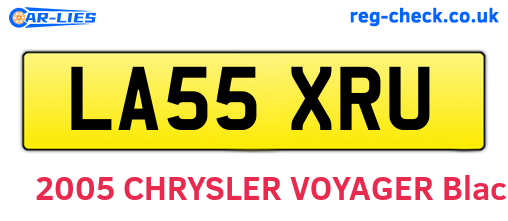 LA55XRU are the vehicle registration plates.
