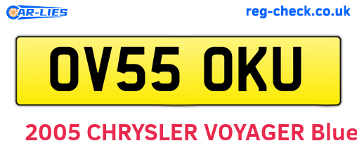 OV55OKU are the vehicle registration plates.