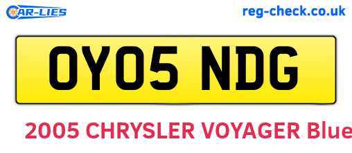 OY05NDG are the vehicle registration plates.