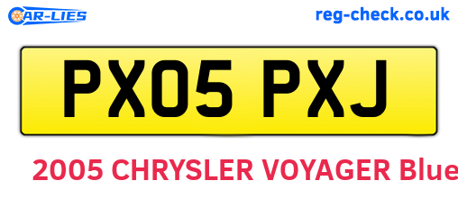 PX05PXJ are the vehicle registration plates.