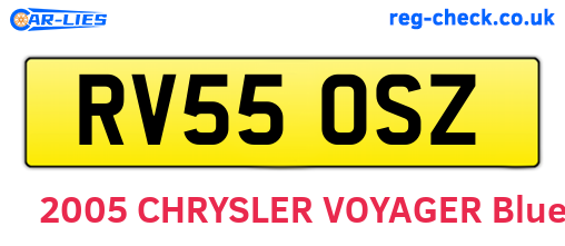 RV55OSZ are the vehicle registration plates.