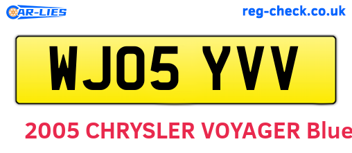 WJ05YVV are the vehicle registration plates.