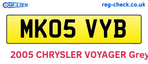 MK05VYB are the vehicle registration plates.