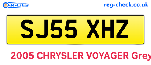 SJ55XHZ are the vehicle registration plates.