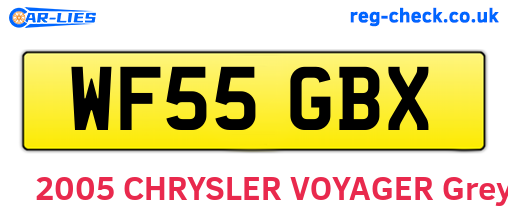WF55GBX are the vehicle registration plates.