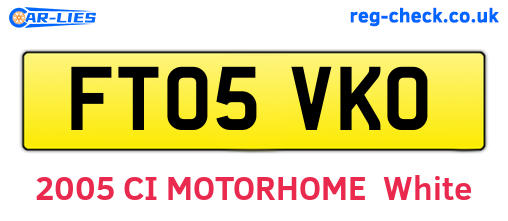 FT05VKO are the vehicle registration plates.
