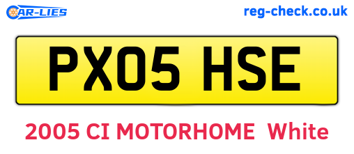 PX05HSE are the vehicle registration plates.