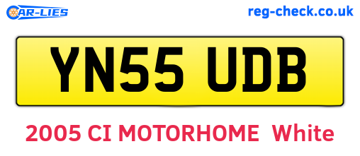 YN55UDB are the vehicle registration plates.