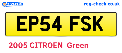 EP54FSK are the vehicle registration plates.