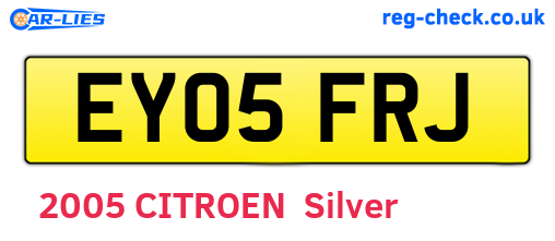 EY05FRJ are the vehicle registration plates.
