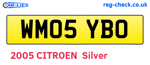 WM05YBO are the vehicle registration plates.