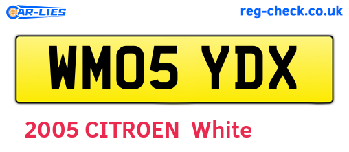 WM05YDX are the vehicle registration plates.