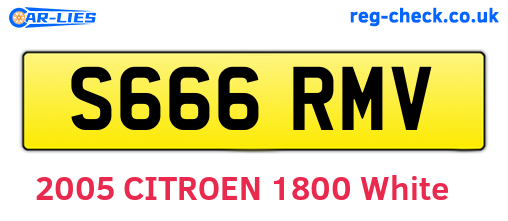 S666RMV are the vehicle registration plates.