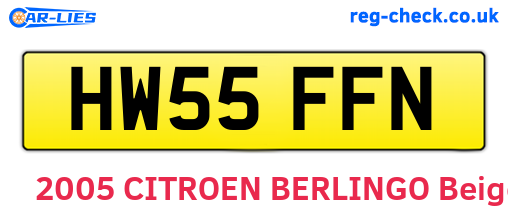 HW55FFN are the vehicle registration plates.