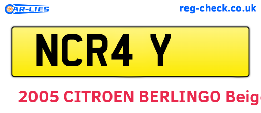 NCR4Y are the vehicle registration plates.