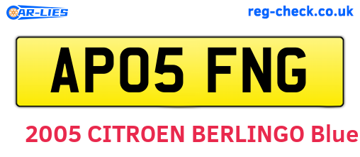 AP05FNG are the vehicle registration plates.