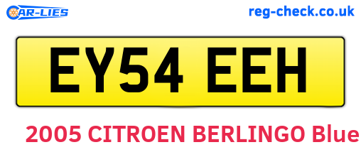 EY54EEH are the vehicle registration plates.
