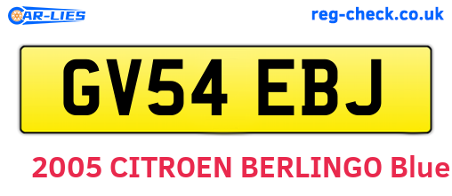 GV54EBJ are the vehicle registration plates.