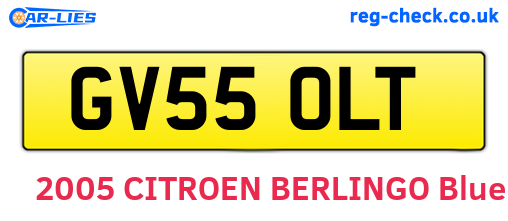 GV55OLT are the vehicle registration plates.