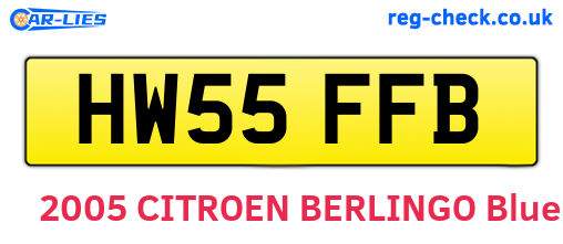 HW55FFB are the vehicle registration plates.
