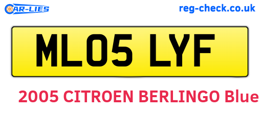 ML05LYF are the vehicle registration plates.