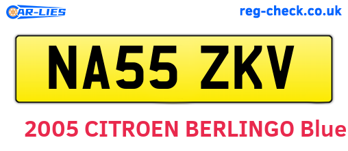 NA55ZKV are the vehicle registration plates.