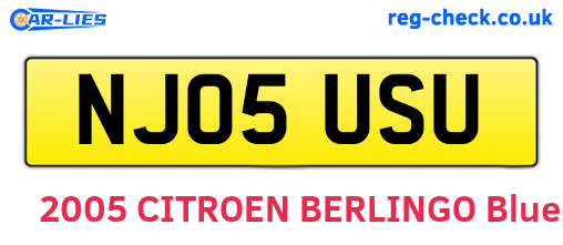 NJ05USU are the vehicle registration plates.